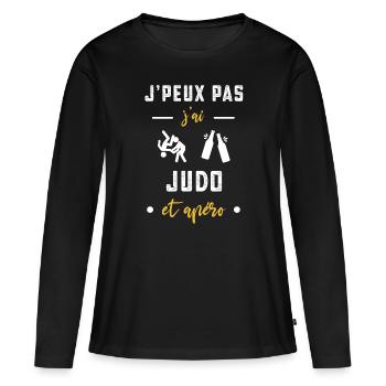 je peux pas j'ai judo apéro humour - T-shirt manches longues Premium bio Femme - noir - Devant - Julia (174cm)