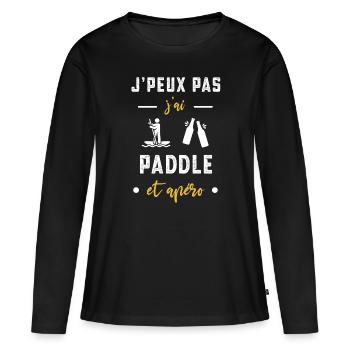je peux pas j'ai paddle apéro humour - T-shirt manches longues Premium bio Femme - noir - Devant - Julia (174cm)