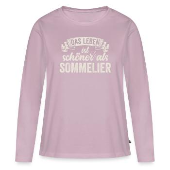 Lustige Sommelier Verkostung Weinkeller Weinprobe - Frauen Premium Bio Langarmshirt - Altrosa - Vorne - Julia (174cm)