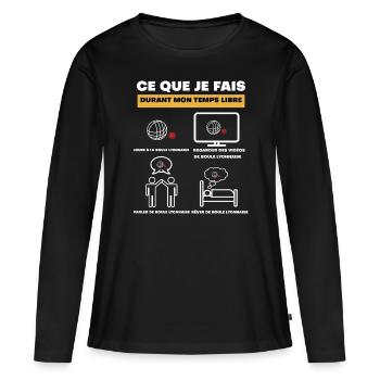durant temps libre boule lyonnaise - T-shirt manches longues Premium bio Femme - noir - Devant - Julia (174cm)