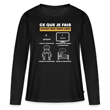 durant temps libre trampoline - T-shirt manches longues Premium bio Femme - noir - Devant - Julia (174cm)