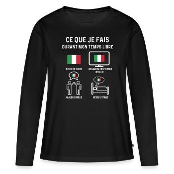 italie drapeau temps libre cadeau - T-shirt manches longues Premium bio Femme - noir - Devant - Julia (174cm)