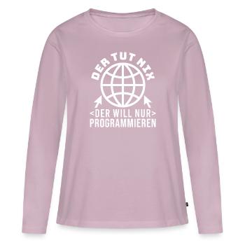 Webdesigner Lustiger Webentwickler Informatiker - Frauen Premium Bio Langarmshirt - Altrosa - Vorne - Julia (174cm)