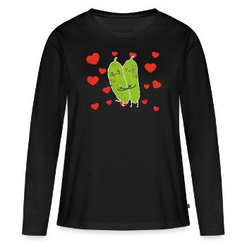Couple de melon amer étreignant les amateurs de melon amer - T-shirt manches longues Premium bio Femme - noir - Devant - Julia (174cm)