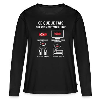 Türkei Land Freizeit Geschenk - Frauen Premium Bio Langarmshirt - Schwarz - Vorne - Julia (174cm)