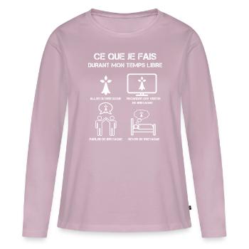 Free time Bretagne Hermine - Women's Premium Organic Long Sleeve Shirt - dusky pink - Front - Julia (174cm)