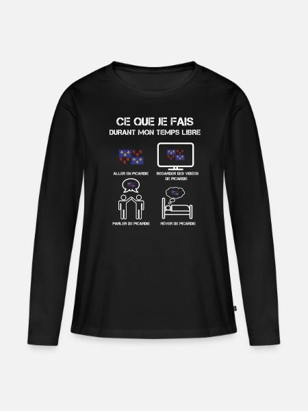 Freizeit Picardie - Frauen Premium Bio Langarmshirt - Schwarz