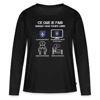 Freizeit Provence - Frauen Premium Bio Langarmshirt - Schwarz - Vorne - Julia (174cm)