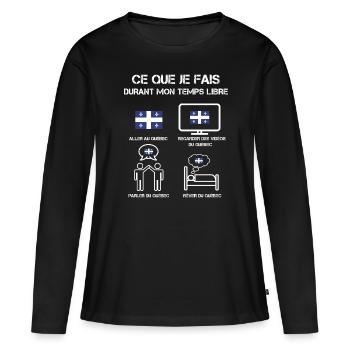 temps libre Québec - T-shirt manches longues Premium bio Femme - noir - Devant - Julia (174cm)
