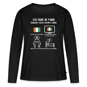 temps libre côte d'ivoire - T-shirt manches longues Premium bio Femme - noir - Devant - Julia (174cm)