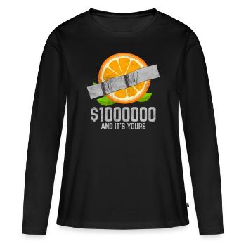 Klebeband Mandarine Fruchtliebhaber Lustiges Zitat - Frauen Premium Bio Langarmshirt - Schwarz - Vorne - Julia (174cm)