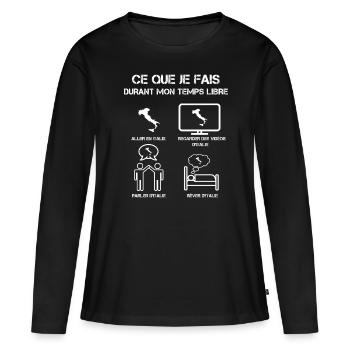 temps libre italie pays - T-shirt manches longues Premium bio Femme - noir - Devant - Julia (174cm)