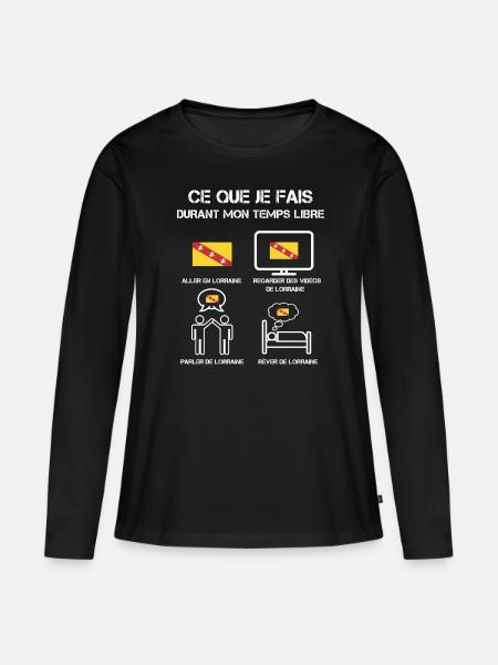 Freizeit Lothringen - Frauen Premium Bio Langarmshirt - Schwarz