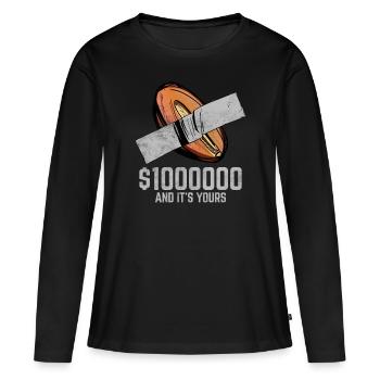 Klebeband Datum Fruchtliebhaber Lustiges Zitat - Frauen Premium Bio Langarmshirt - Schwarz - Vorne - Julia (174cm)