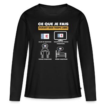 Aquitanien in der Freizeit - Frauen Premium Bio Langarmshirt - Schwarz - Vorne - Julia (174cm)
