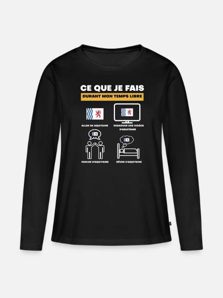 Aquitanien in der Freizeit - Frauen Premium Bio Langarmshirt - Schwarz