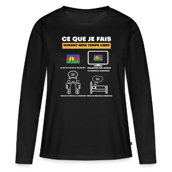 Neukaledonien in der Freizeit - Frauen Premium Bio Langarmshirt - Schwarz - Vorne - Julia (174cm)