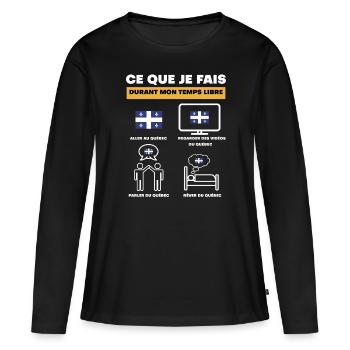 Québec durant temps libre - T-shirt manches longues Premium bio Femme - noir - Devant - Julia (174cm)