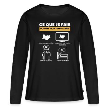 Rhône durant temps libre - T-shirt manches longues Premium bio Femme - noir - Devant - Julia (174cm)