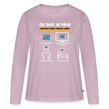 Kongo Kinshasa in der Freizeit - Frauen Premium Bio Langarmshirt - Altrosa - Vorne - Julia (174cm)