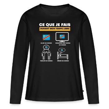 Congo Kinshasa in free time - Women's Premium Organic Long Sleeve Shirt - black - Front - Julia (174cm)