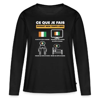 côte d'ivoire durant temps libre - T-shirt manches longues Premium bio Femme - noir - Devant - Julia (174cm)