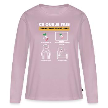 Italy in your free time - Women's Premium Organic Long Sleeve Shirt - dusky pink - Front - Julia (174cm)