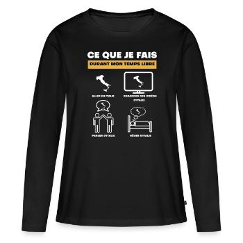 italie pays durant temps libre - T-shirt manches longues Premium bio Femme - noir - Devant - Julia (174cm)