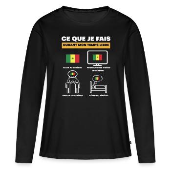 Senegal in der Freizeit - Frauen Premium Bio Langarmshirt - Schwarz - Vorne - Julia (174cm)