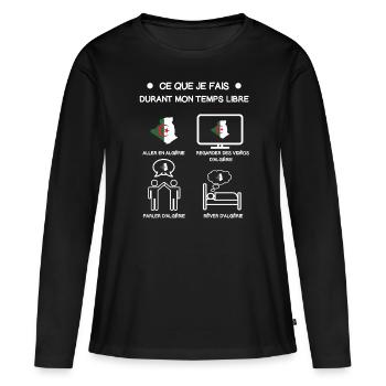 Gift Algeria DZ Free Time Travel - Women's Premium Organic Long Sleeve Shirt - black - Front - Julia (174cm)