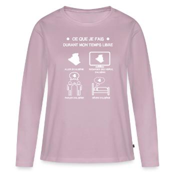 Geschenk Algerien Gratis Zeitreise - Frauen Premium Bio Langarmshirt - Altrosa - Vorne - Julia (174cm)