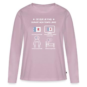 Geschenk Aquitanien Gratis-Zeitreise - Frauen Premium Bio Langarmshirt - Altrosa - Vorne - Julia (174cm)