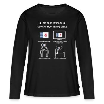 Geschenk Aquitanien Gratis-Zeitreise - Frauen Premium Bio Langarmshirt - Schwarz - Vorne - Julia (174cm)
