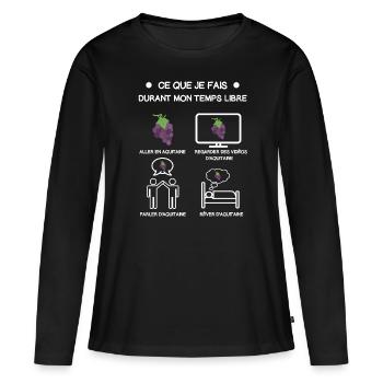 Geschenk Aquitaine Vine Gratis Zeitreise - Frauen Premium Bio Langarmshirt - Schwarz - Vorne - Julia (174cm)