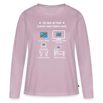 Geschenk Kongo Kinshasa kostenlose Zeitreise - Frauen Premium Bio Langarmshirt - Altrosa - Vorne - Julia (174cm)