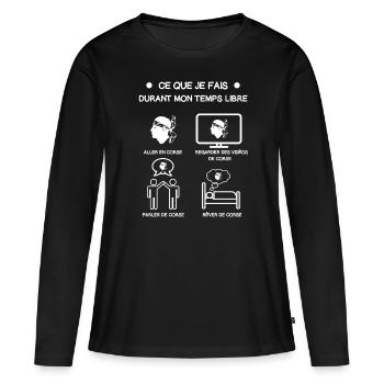 Corsican Gift Moorish Head Free Time Travel - Women's Premium Organic Long Sleeve Shirt - black - Front - Julia (174cm)
