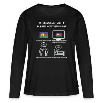 Neukaledonien kostenloses Zeitreise-Geschenk - Frauen Premium Bio Langarmshirt - Schwarz - Vorne - Julia (174cm)
