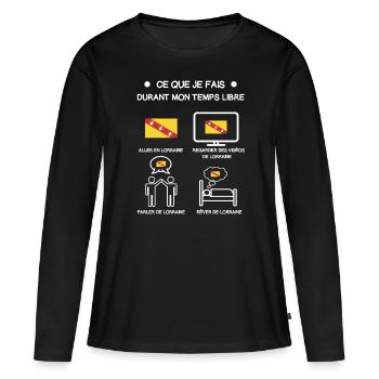 Lorraine Kostenloses Zeitreise-Geschenk - Frauen Premium Bio Langarmshirt - Schwarz - Vorne - Julia (174cm)