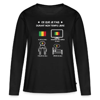 cadeau mali temps libre voyage - T-shirt manches longues Premium bio Femme - noir - Devant - Julia (174cm)