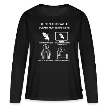 Gift Martinique 972 Free Time Travel - Women's Premium Organic Long Sleeve Shirt - black - Front - Julia (174cm)
