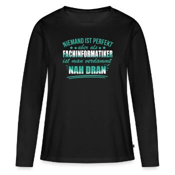 Lustige Fachinformatiker Arbeiter Programmierer - Women's Premium Organic Long Sleeve Shirt - black - Front - Julia (174cm)