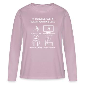 Geschenktreffen Kostenlose Zeitreise - Frauen Premium Bio Langarmshirt - Altrosa - Vorne - Julia (174cm)