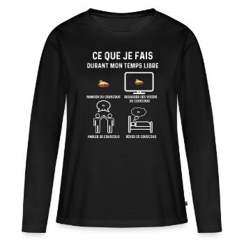 couscous temps libre cadeau - T-shirt manches longues Premium bio Femme - noir - Devant - Julia (174cm)
