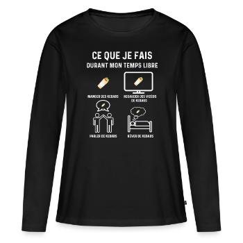 kebab temps libre cadeau - T-shirt manches longues Premium bio Femme - noir - Devant - Julia (174cm)