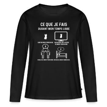 Yorkshire Freizeitgeschenk - Frauen Premium Bio Langarmshirt - Schwarz - Vorne - Julia (174cm)