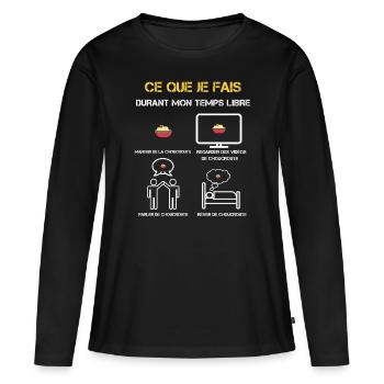 cadeaux temps libre choucroute - T-shirt manches longues Premium bio Femme - noir - Devant - Julia (174cm)