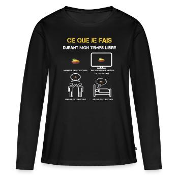 Couscous Freizeitgeschenke - Frauen Premium Bio Langarmshirt - Schwarz - Vorne - Julia (174cm)