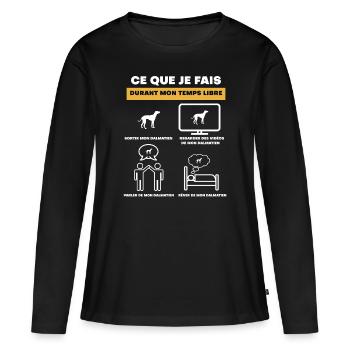 Dalmatinisches Geschenk Freizeit - Frauen Premium Bio Langarmshirt - Schwarz - Vorne - Julia (174cm)