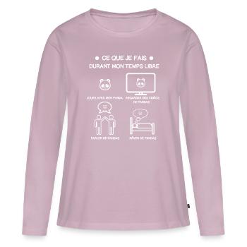 Panda Gratis-Zeit-Geschenk - Frauen Premium Bio Langarmshirt - Altrosa - Vorne - Julia (174cm)