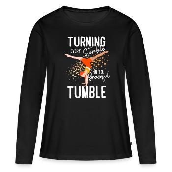 Tumbling Fitness Acrobaties - T-shirt manches longues Premium bio Femme - noir - Devant - Julia (174cm)